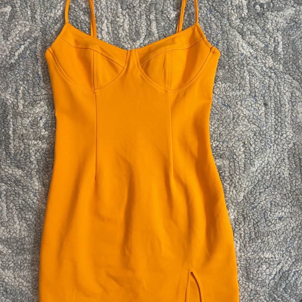 Orange mini corset dress